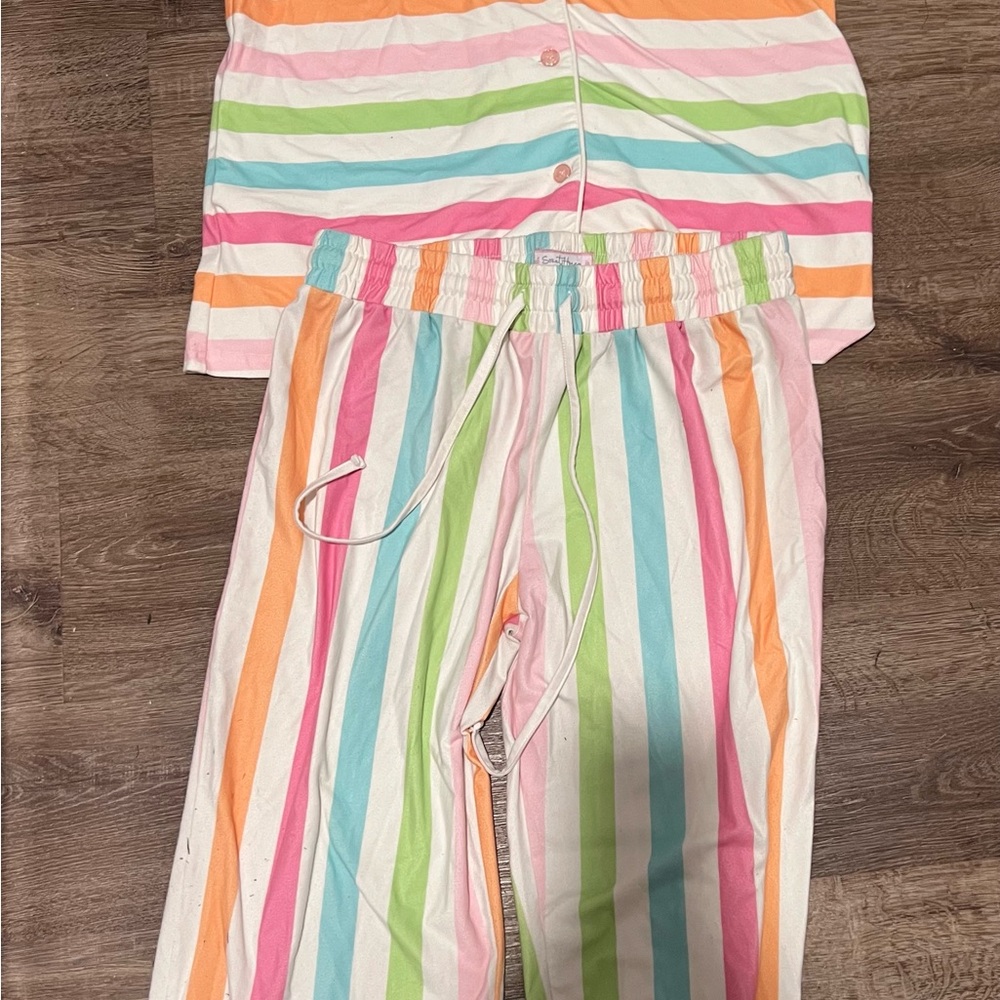 SweetHoney Multicolor Striped Pajama Set